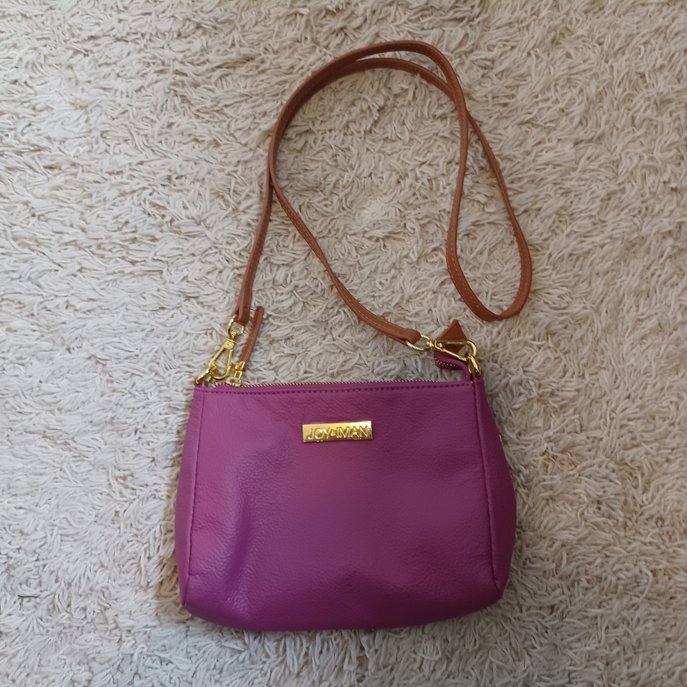 Joy & Iman Leather Fushia Crossbody Bag